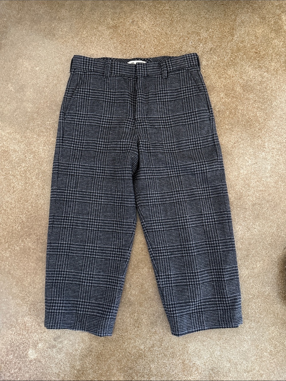 Madewell Gray and black wool blend houndstooth trousers